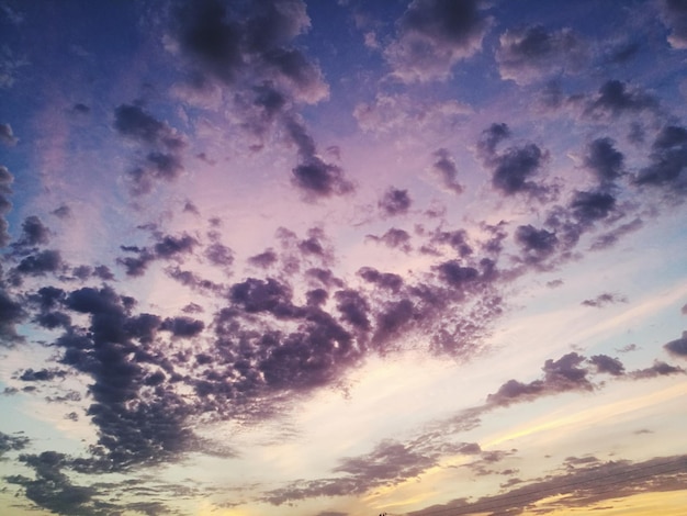 Low angle view of sky at sunset