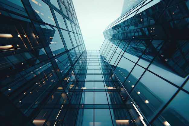 low angle view of skyscrapers modern building