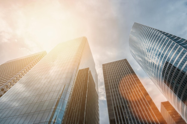 Low angle view of skyscrapers in paris