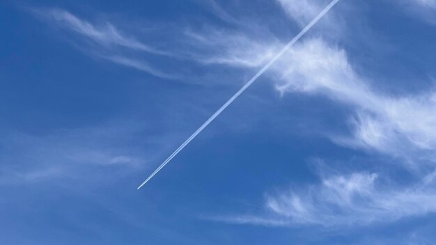 Low angle view of vapor trail in sky