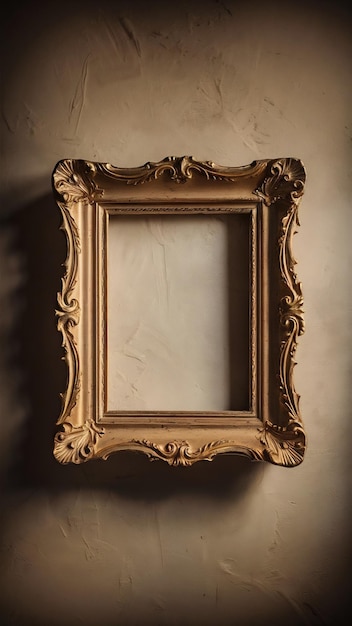 low key image of vintage antique classical frame