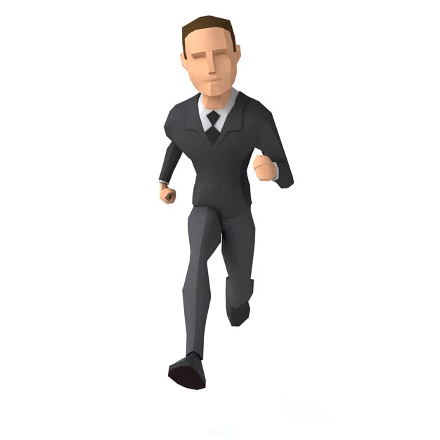 Photo low poly businessman 3d illustration