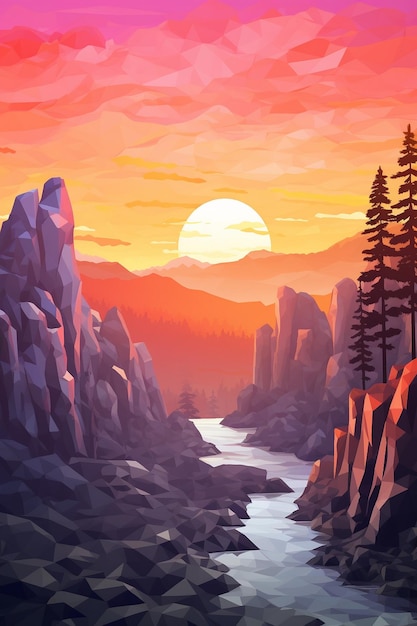 low poly landscape