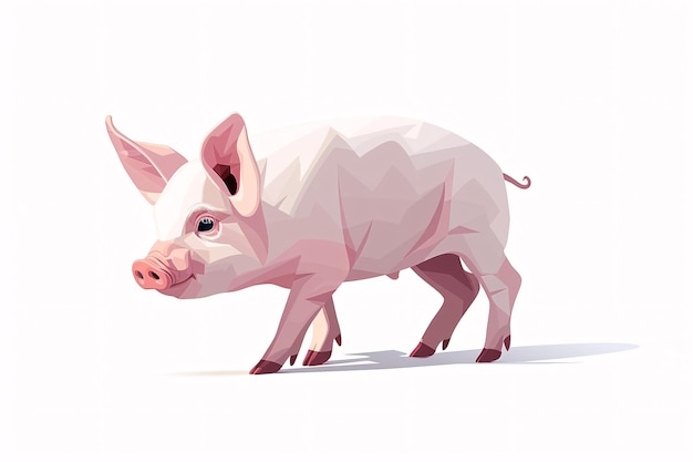 a low poly pig with pointy ears