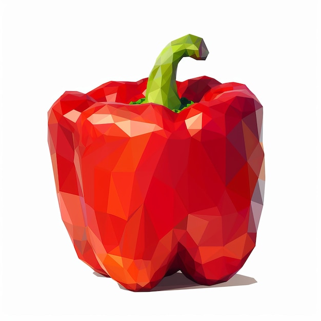 Low Poly Red Pepper A Vibrant And Recycled Design