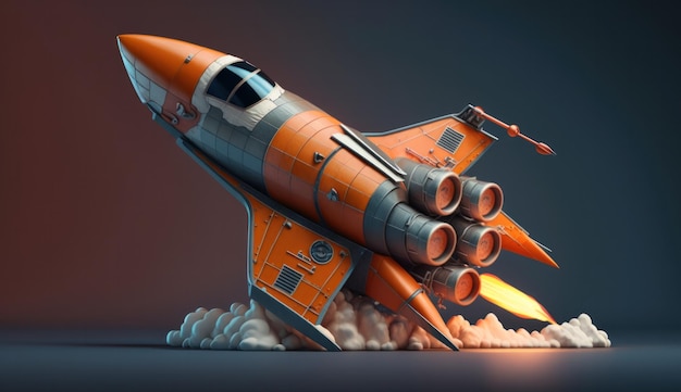 A low poly rocket