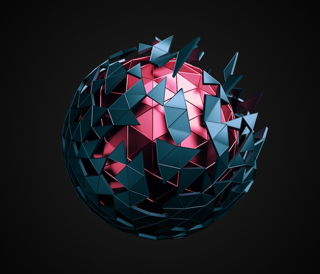 Low Poly Sphere with Chaotic Structure