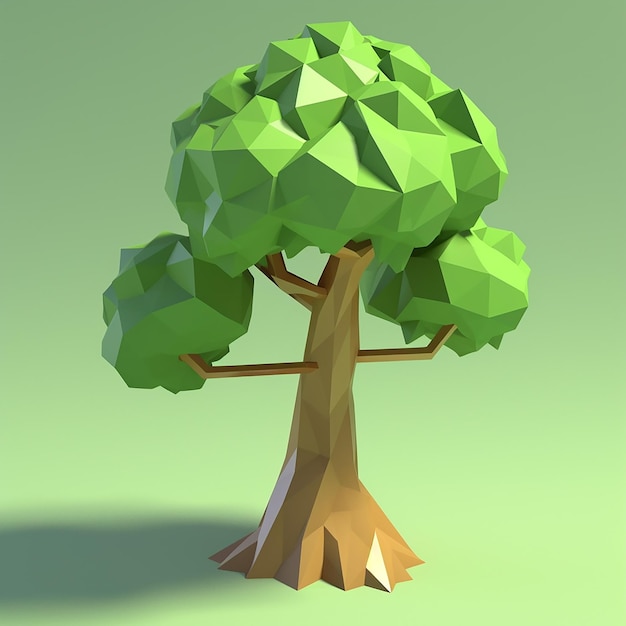 A low poly tree with a tree in the middle.