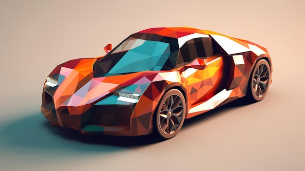 Low poly vehicles 3d illustration cartoon vector cute polygon art stock images renders photos pic