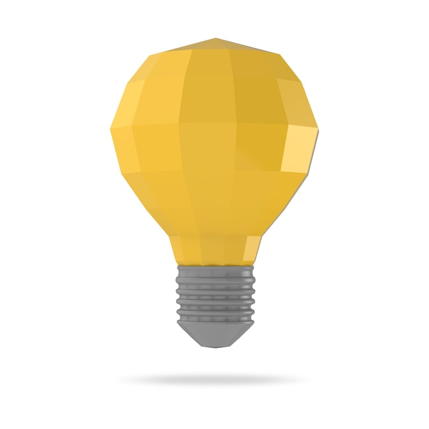 Low polygonal 3d light bulb concept symbol