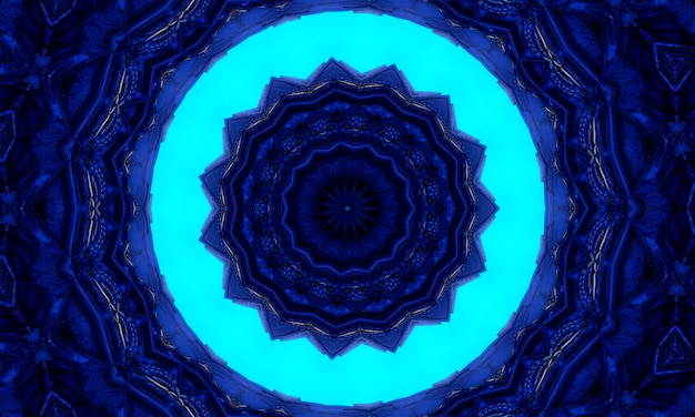 Lower gzhel deco round mandala design decorative elements indigo, blue line and white area for coloring. shadow around of mandala and color background. arab, islam, indian, chinese yoga illustration.