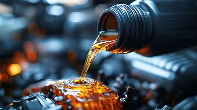 Photo lubricating the engine maintenance concept