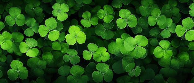 Luck of the Greens Top View Background of Green Shamrocks