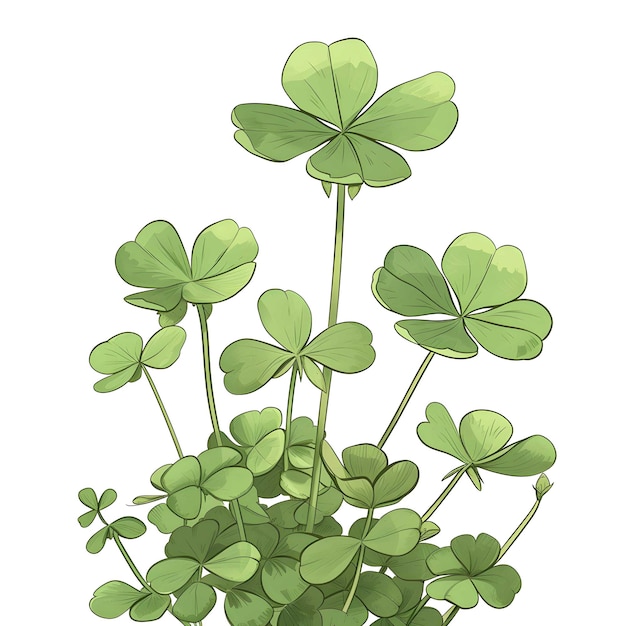 Photo lucky shamrock leaves against a white backdrop