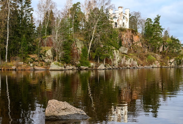 Ludwigsburg Chapel on the Island of the Dead in Monrepos Park Vyborg Russua