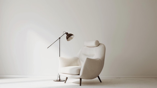 Lue armchair there is modern lamp near armchair interior design white background style raw ar 169 Jo