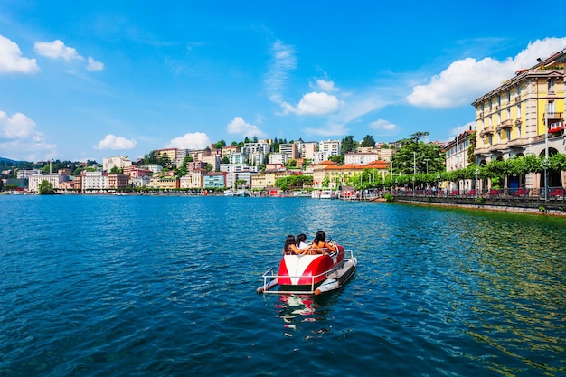 Lugano lake and city Switzerland