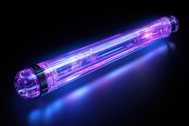 A Luminescent Violet Light Stick Glows Brightly on a Clear PNG or White Background