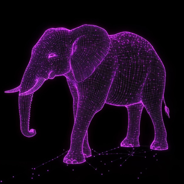 Photo luminous elephant silhouette 8k unreal engine 51 masterpiece