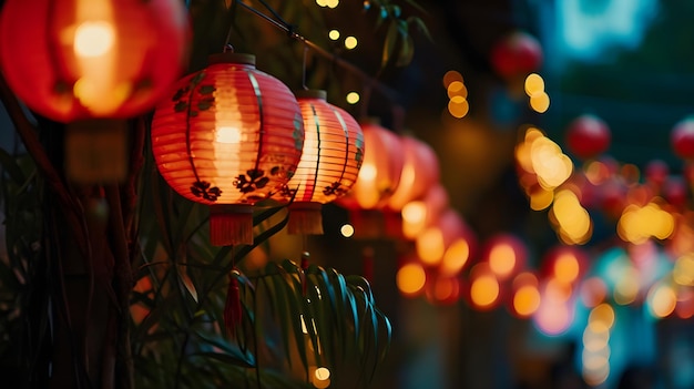 Luminous Festivity Night Shot of Lantern Celebration for Chinese New Year