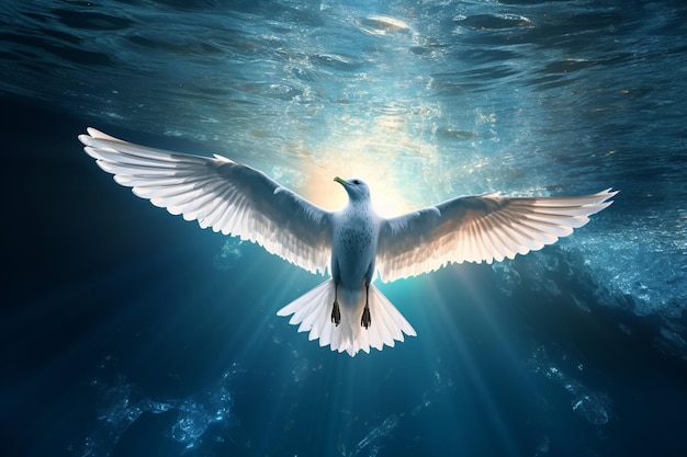 A luminous seagull with wings of stardust soaring 00311 03