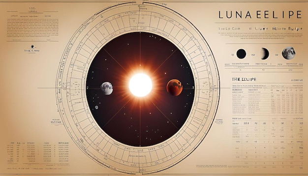 Photo lunar eclipse with astronomical charts