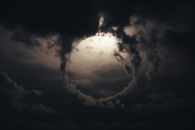 Lunar halo encircling the moon in the night sky