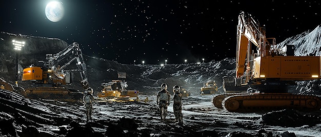 Lunar Mining Operation on the Moons Surface