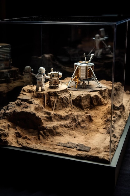 Lunar module landing on a distant planet Astronauts explore symbolizing courage curiosity and the triumph of human ingenuity in cosmic exploration Genererative Ai