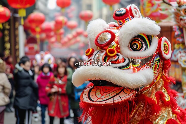 Lunar New Year festivities showcase lion dance and red decor