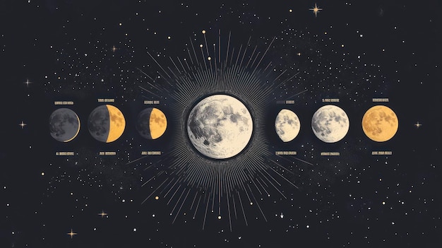 Photo lunar phases illustration