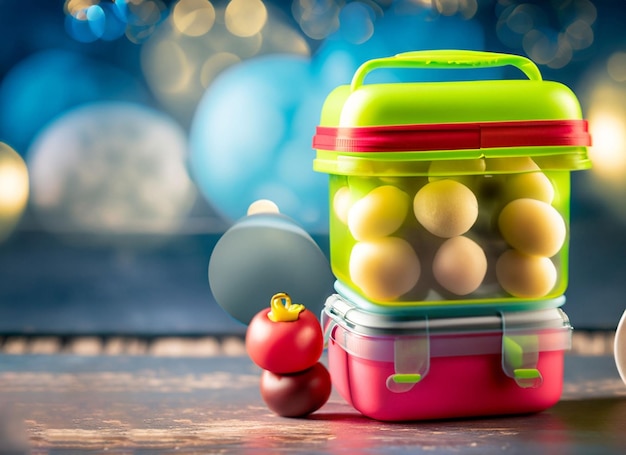 Lunch box with school background