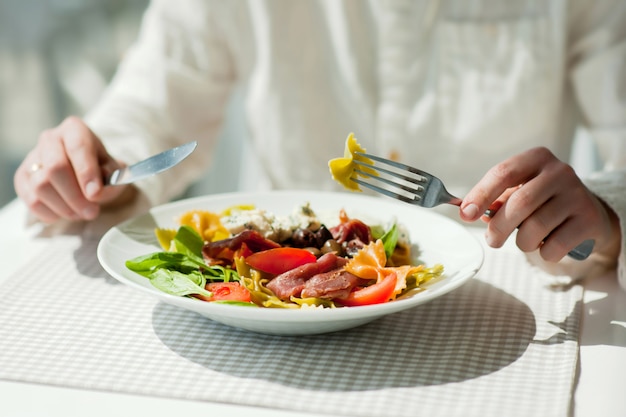 lunch with fresh greek salad