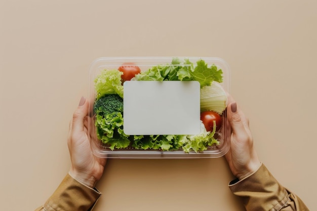 Photo lunchbox packaging woman food weaponry