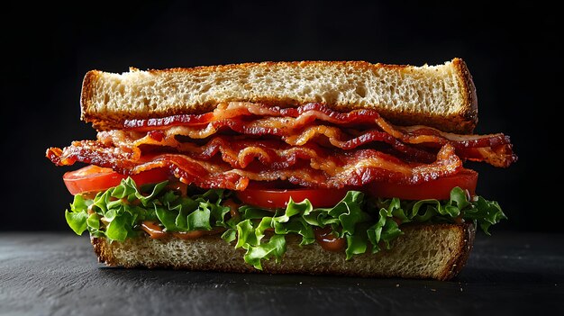 Lunchtime 8K BLT sandwich with bacon lettuce tomatoes