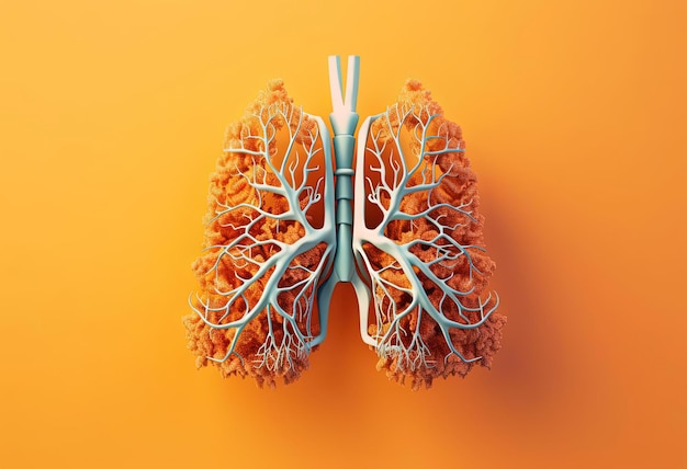 lung illustration in an orange background