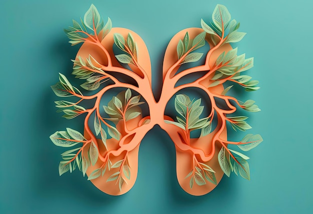 lung illustration in an orange background