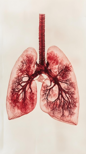 Photo lungs anatomy 3d illustration human lungs anatomy