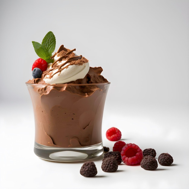 Luscious Chocolate Mousse Topped with Whipped Cream