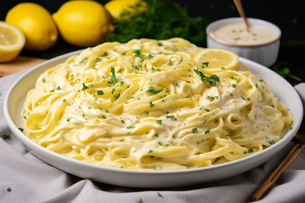 Luscious Creamy Garlic Butter Noodles in a White Bowl