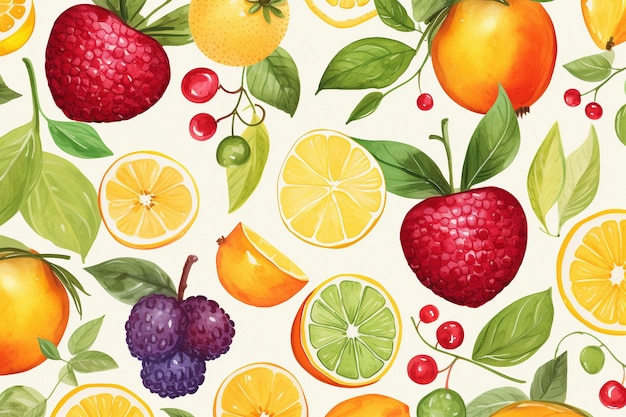 Luscious summer fruit in captivating watercolors