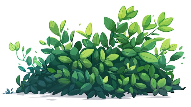 Lush Cartoon Bush with Vibrant Green Foliage