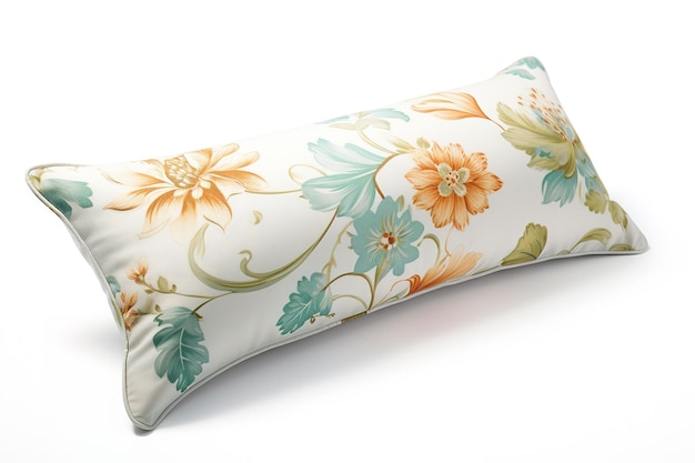 A Lush Floral Pillow for a Tranquil Afternoon Retreat on White or PNG Transparent Background