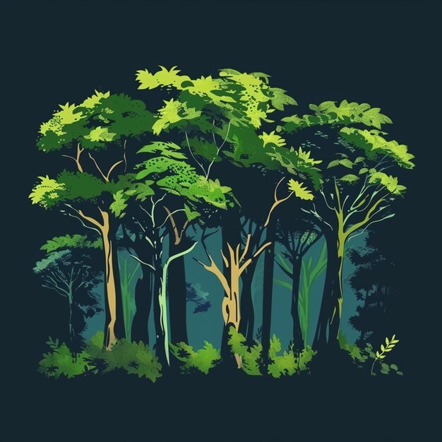 lush forest vector logo isolated on background