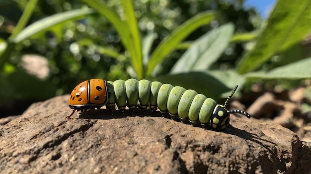 Photo in a lush garden bug met