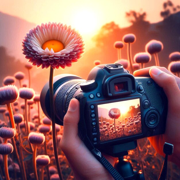 Photo lush garden with intricate colorful flowers