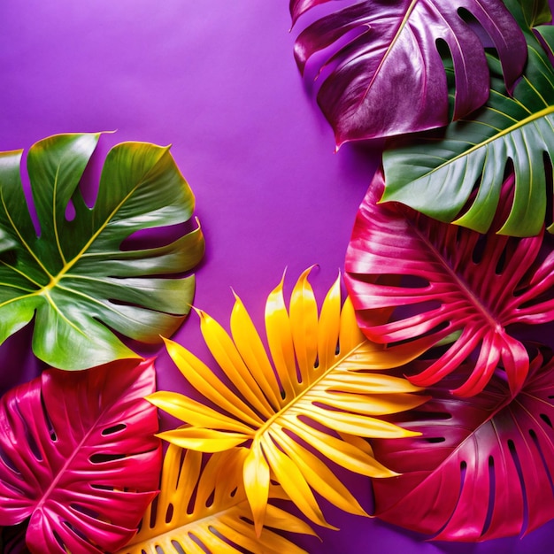 Photo lush green background with overlapping tropical leaves 4k hd photo for product design