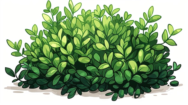 Photo lush green cartoon bush design