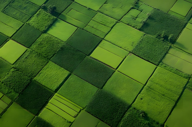 Photo lush green fields