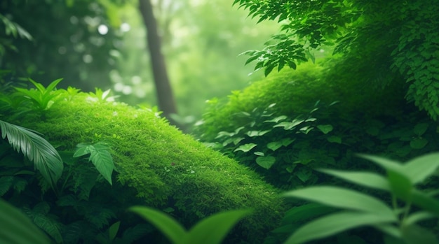 Lush Green Foliage Background